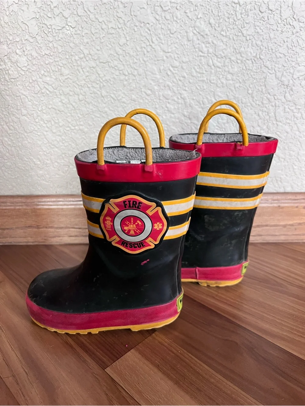 Western Chief Kids Fire Rescue Rain Boots - Black, Red & Yellow